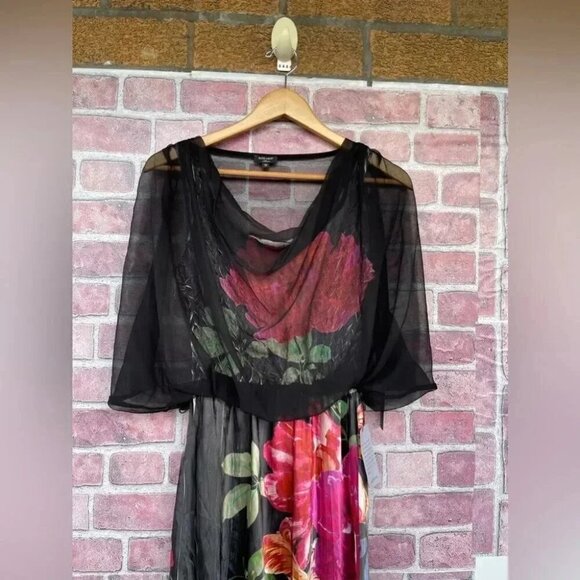 Komarov sheer floral print dress size small - Picture 2 of 13